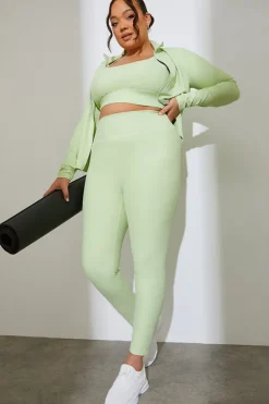 Clearance Fits Sculpt Ribbed Sports Leggings Lime