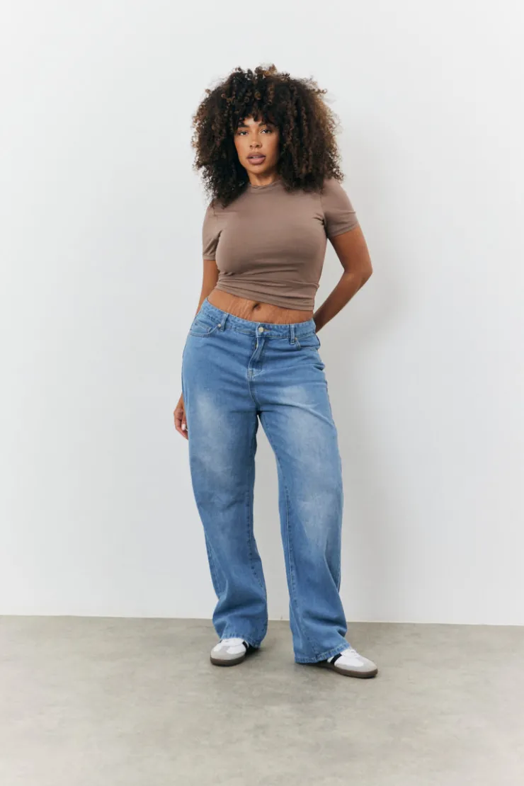 Discount Fits Sculpting Short Sleeve Crew Neck T-Shirt Mocha