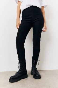 Online In The Style Seam Detail Trousers Black