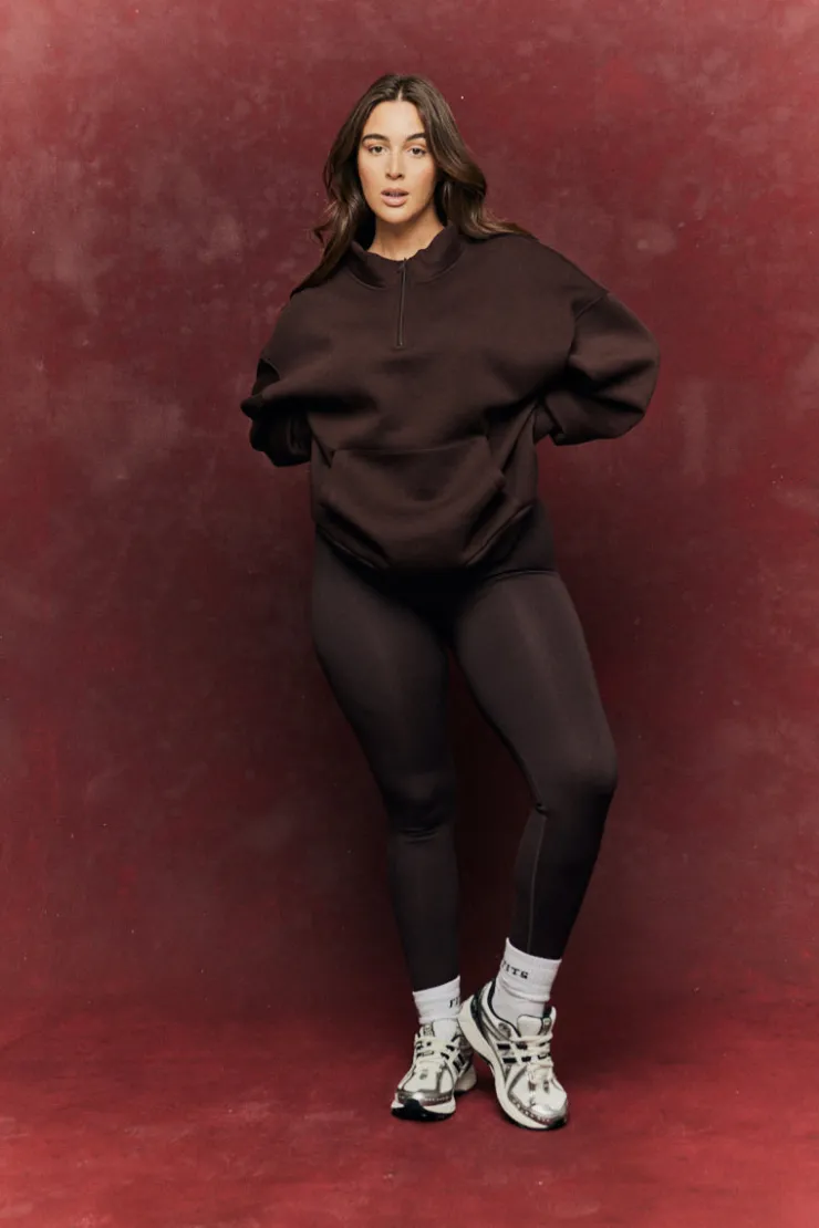 Clearance Fits Seamless High Waist Bum Boosting Leggings Chocolate