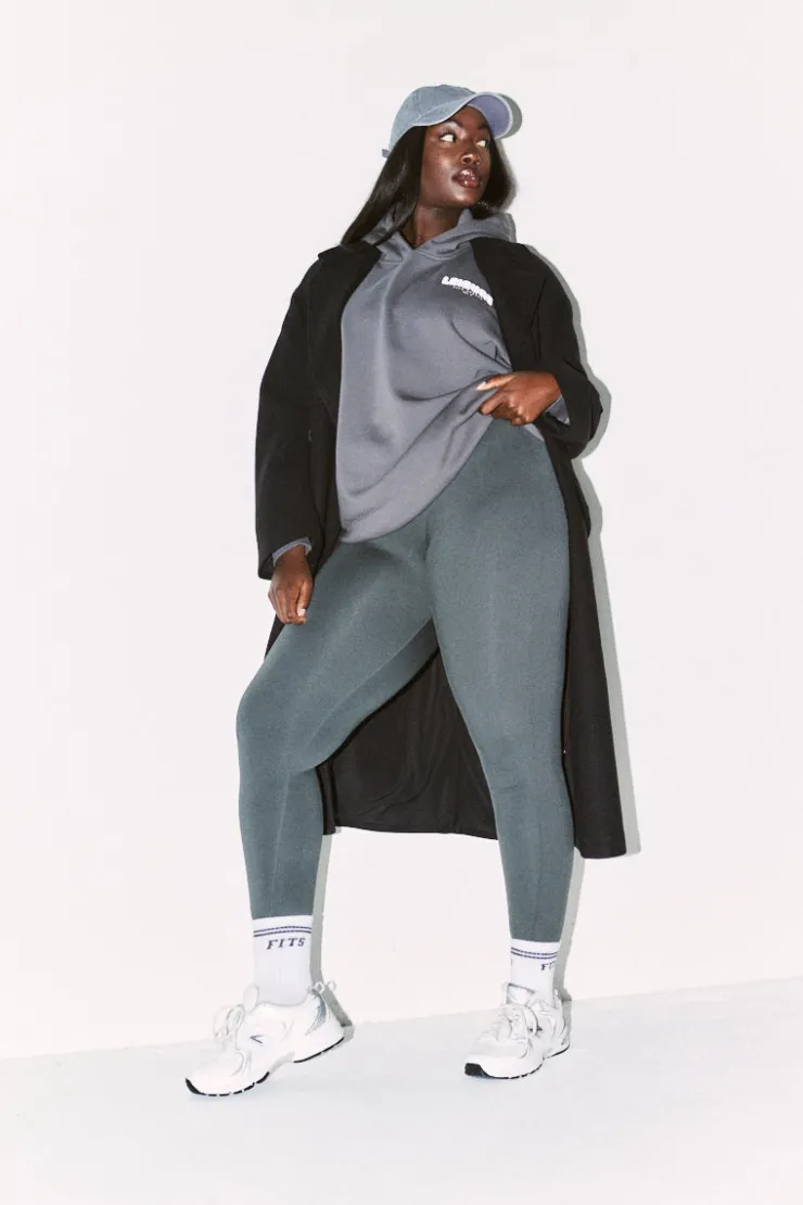 New Fits Seamless High Waisted Bum Boosting Leggings Charcoal