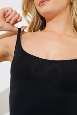 Hot Fits Seamless Strappy Snatched Shapewear Bodysuit Black