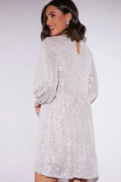 Hot In the Style Sequin Smock Mini Dress