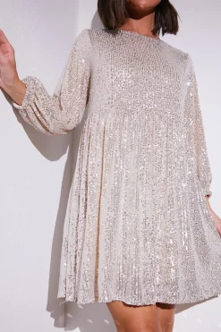Hot In the Style Sequin Smock Mini Dress