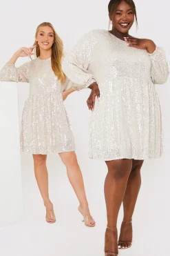Hot In the Style Sequin Smock Mini Dress