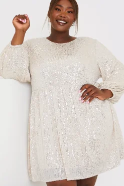 Hot In the Style Sequin Smock Mini Dress