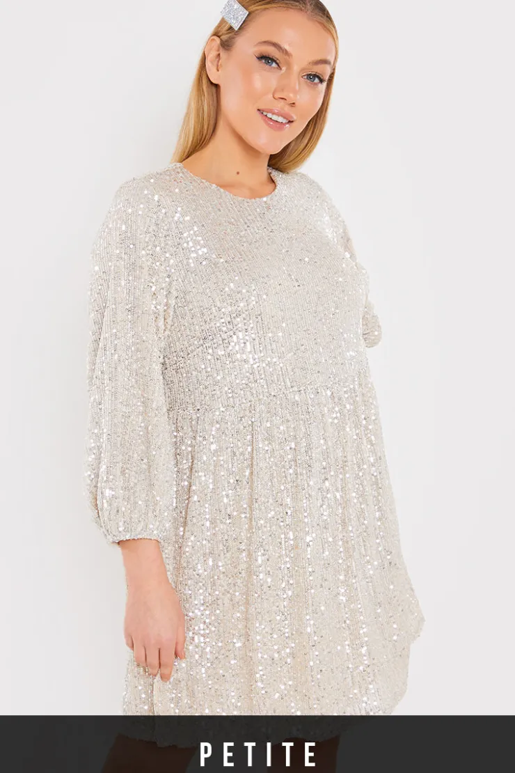 Hot In the Style Sequin Smock Mini Dress