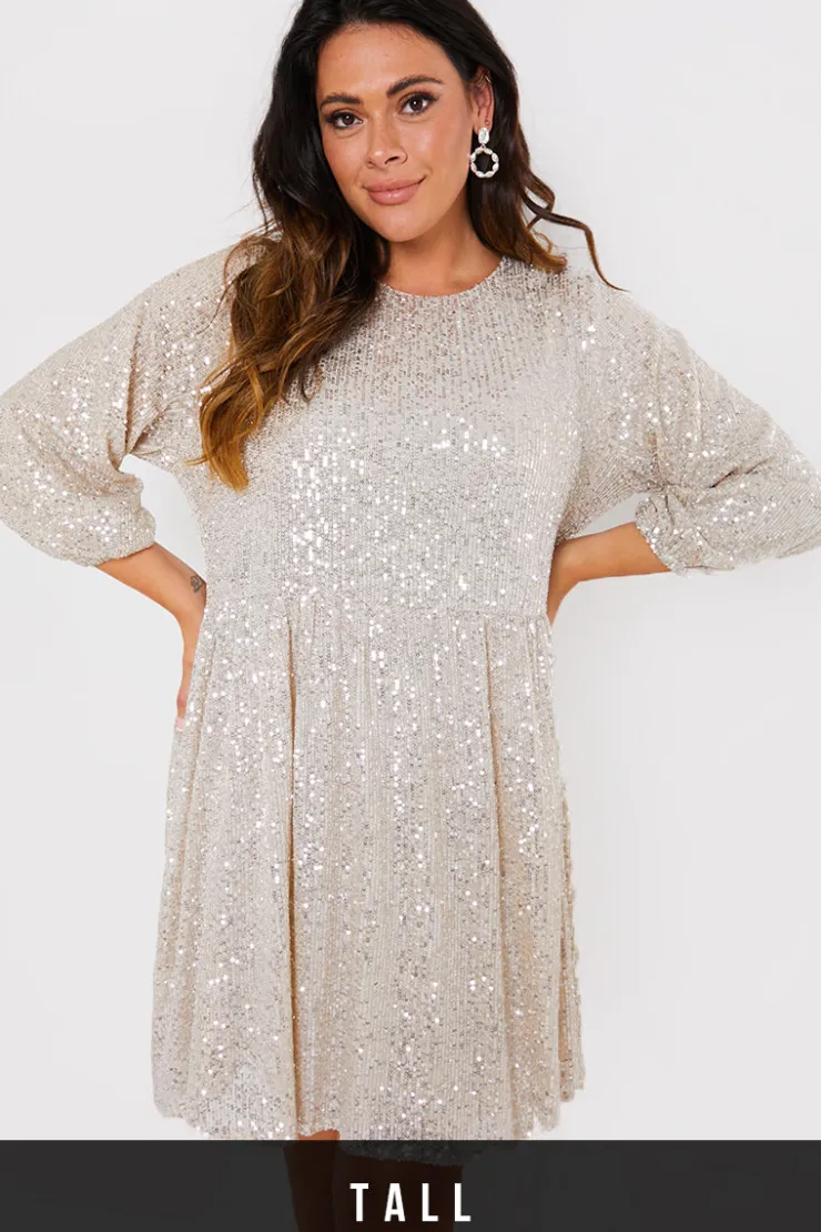 Hot In the Style Sequin Smock Mini Dress
