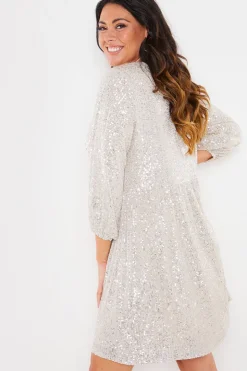 Hot In the Style Sequin Smock Mini Dress