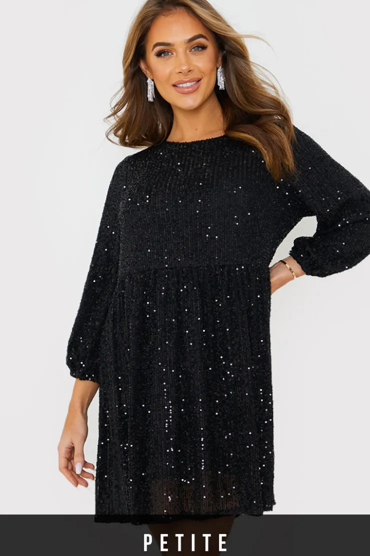 Hot In the Style Sequin Smock Mini Dress