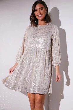 Hot In the Style Sequin Smock Mini Dress
