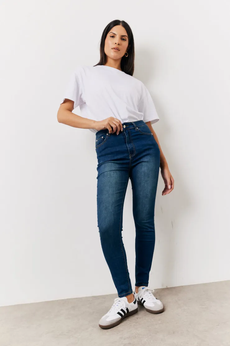 Best In the Style Shaper Stretch Jeans Mid blue