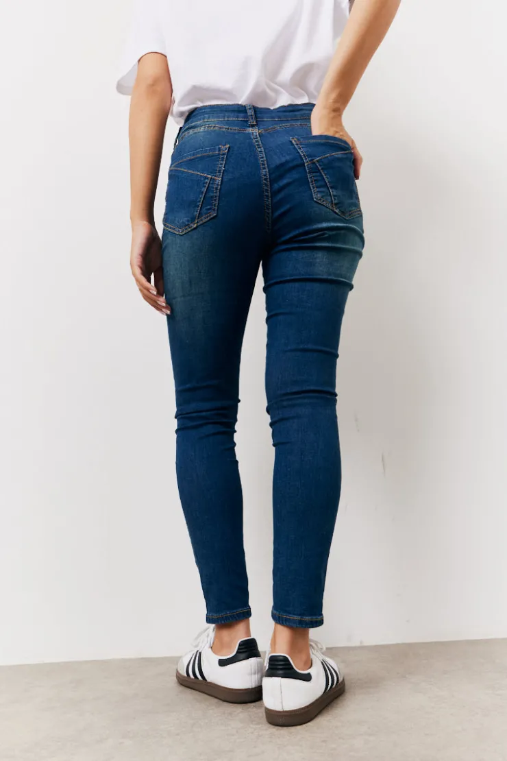 Best In the Style Shaper Stretch Jeans Mid blue