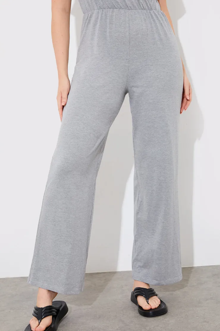 In The Style Short Sleeve Wrap Wide Leg Jumpsuit