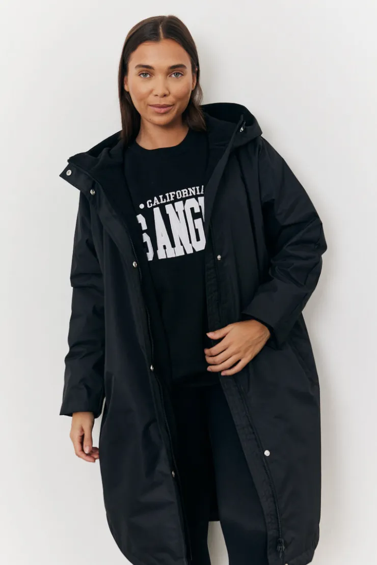Online In The Style Showerproof Borg Lined Coat Black