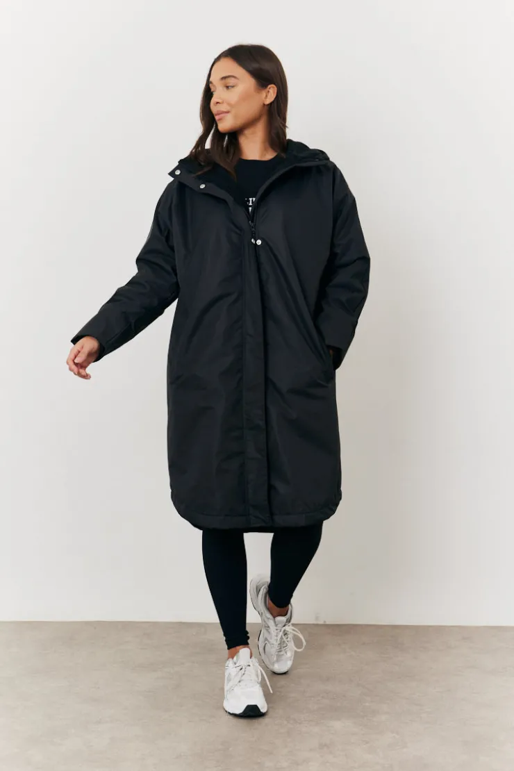 Online In The Style Showerproof Borg Lined Coat Black