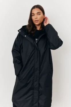Online In The Style Showerproof Borg Lined Coat Black
