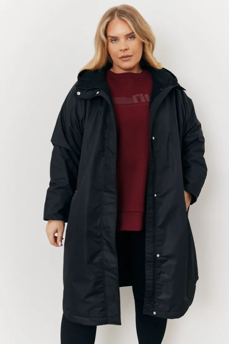 Online In The Style Showerproof Borg Lined Coat Black