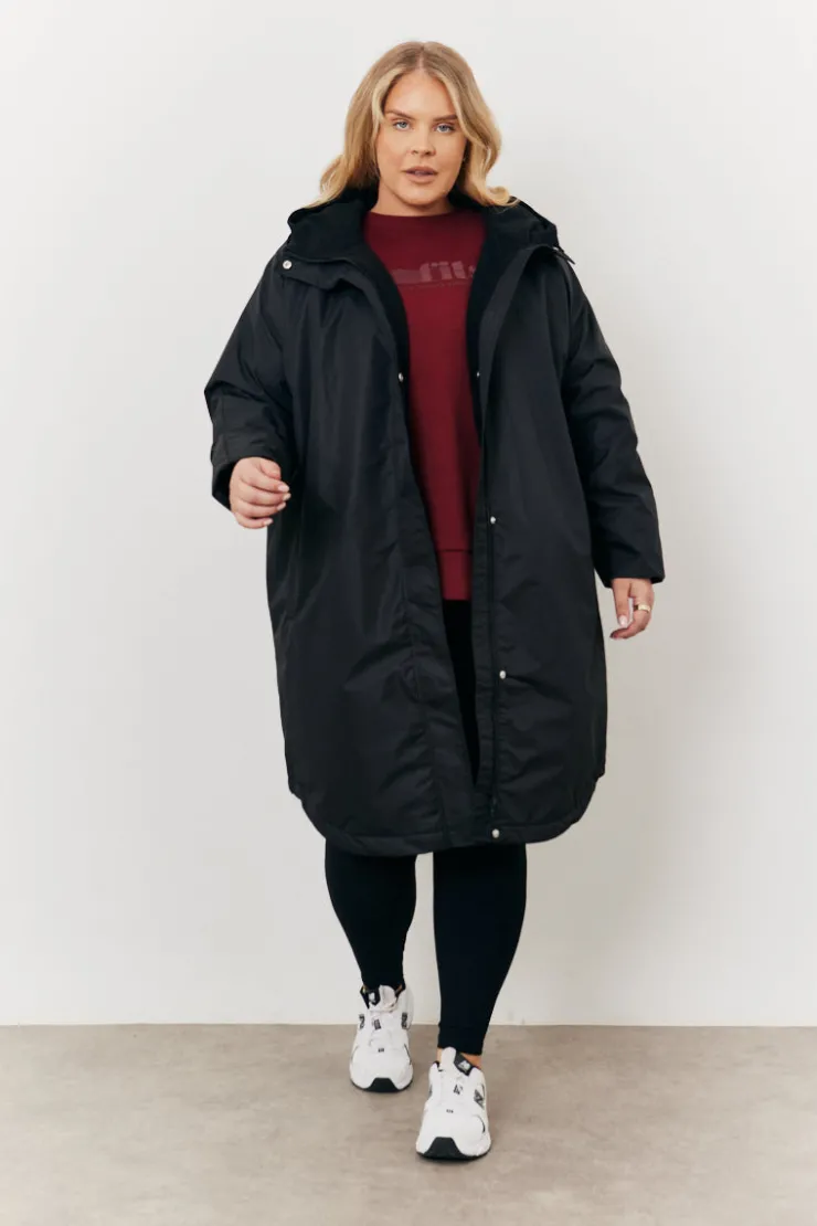 Online In The Style Showerproof Borg Lined Coat Black