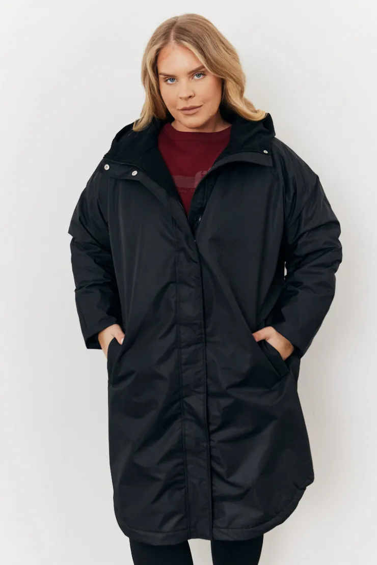 Online In The Style Showerproof Borg Lined Coat Black