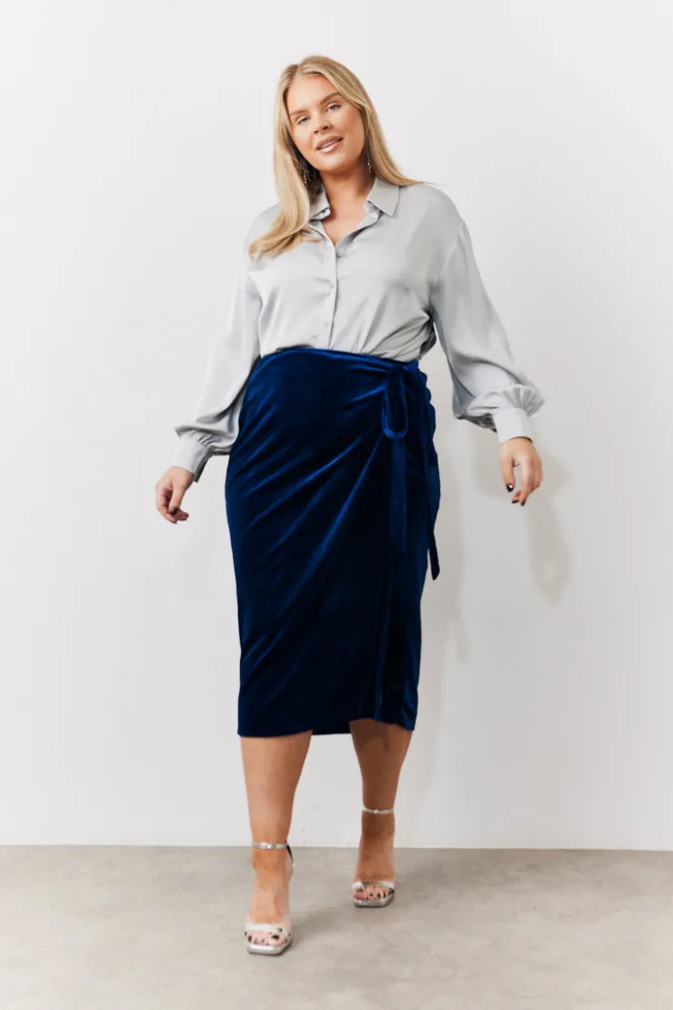 Outlet In the Style Satin Shirt Silver