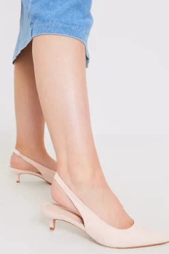 Best In The Style Slingback Pointed Kitten Heels Pink