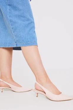 Best In The Style Slingback Pointed Kitten Heels Pink