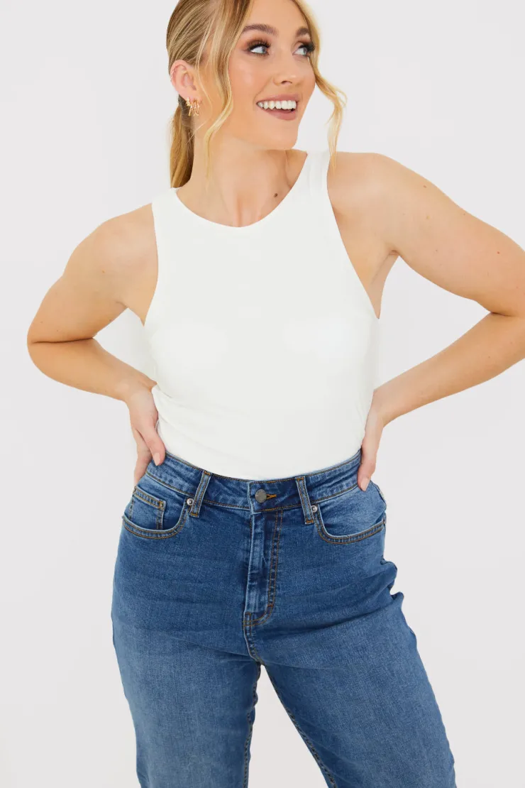 Clearance In the Style Slinky Bodysuit White