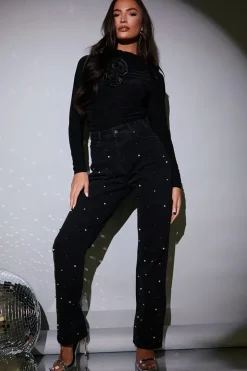 Best In the Style Slinky Detachable Corsage Ruched Bodysuit Black