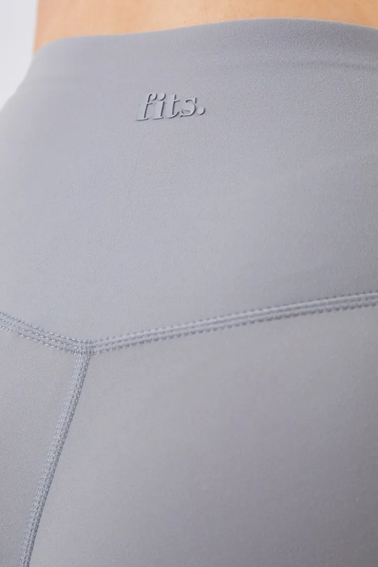 Sale In the Style Soft Touch Cross Over Waist Cycling Shorts Grey