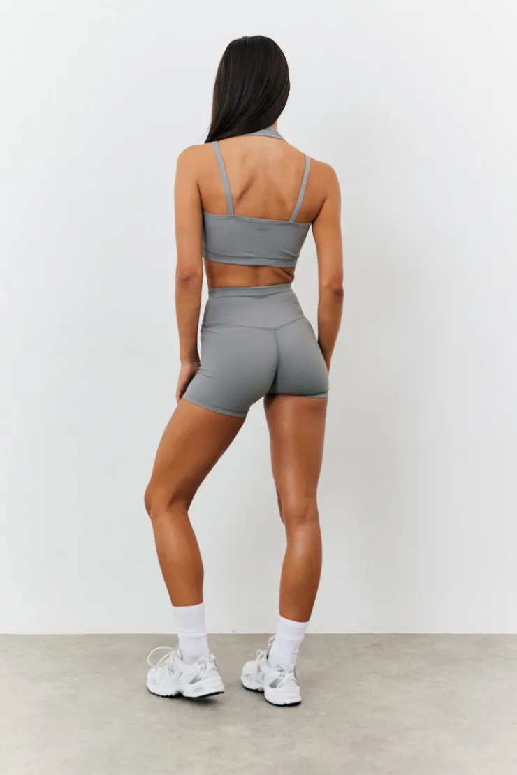 Discount In the Style Soft Touch Medium Support Halter Neck Sports Bra Grey