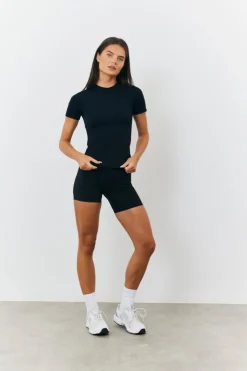 Outlet Fits Soft Touch Short Sleeve Top Black