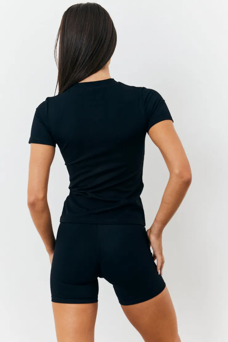 Outlet Fits Soft Touch Short Sleeve Top Black