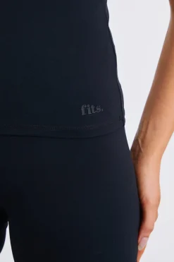 Outlet Fits Soft Touch Short Sleeve Top Black