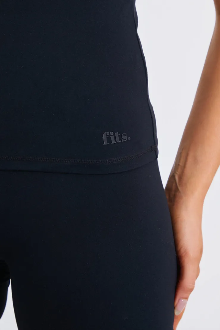 Outlet Fits Soft Touch Short Sleeve Top Black
