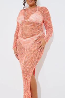 In the Style Space Dye Maxi Knitted Dress Orange