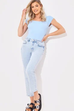 In The Style Square Neck Fitted Top