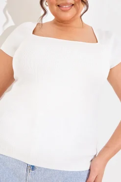 In The Style Square Neck Fitted Top