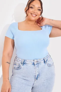 In The Style Square Neck Fitted Top