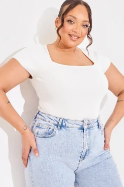 In The Style Square Neck Fitted Top