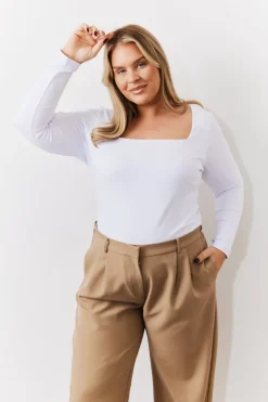 Discount In the Style Square Neck Top White