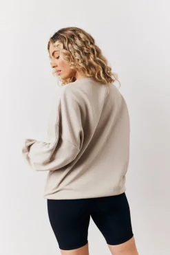 Outlet Fits Leisure Club Graphic Oversized Sweatshirt Stone