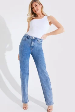 Hot Fits Straight Leg Jean Blue