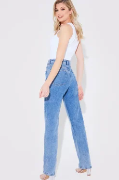 Hot Fits Straight Leg Jean Blue