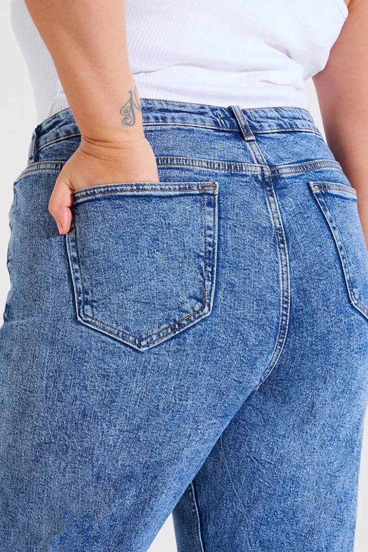 Hot Fits Straight Leg Jean Blue
