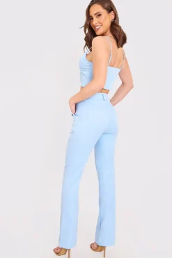 Discount Court By A Feather Straight Leg Trouser Blue