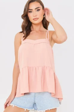 Online In the Style Strappy Smock Top Apricot