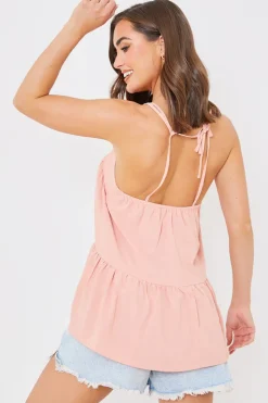 Online In the Style Strappy Smock Top Apricot