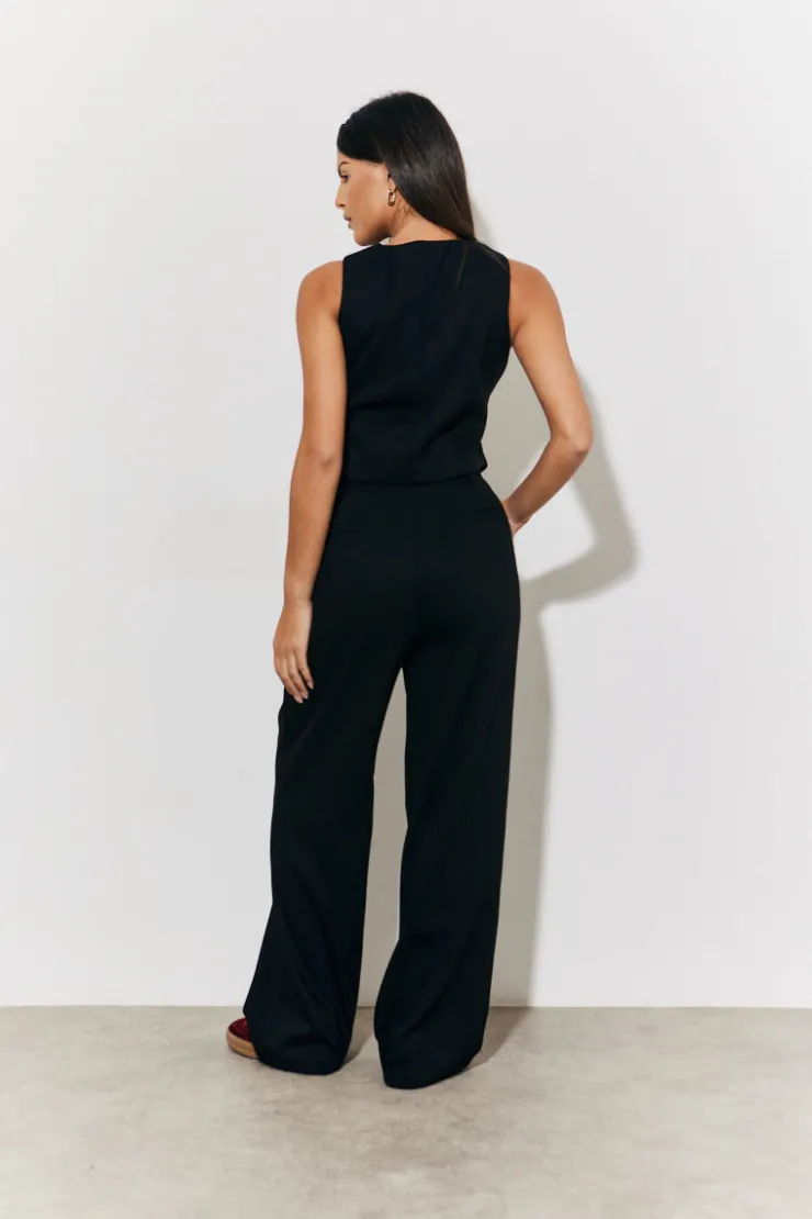 Outlet In The Style Tailored Button Through Waistcoat Black