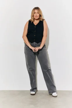 Outlet In The Style Tailored Button Through Waistcoat Black